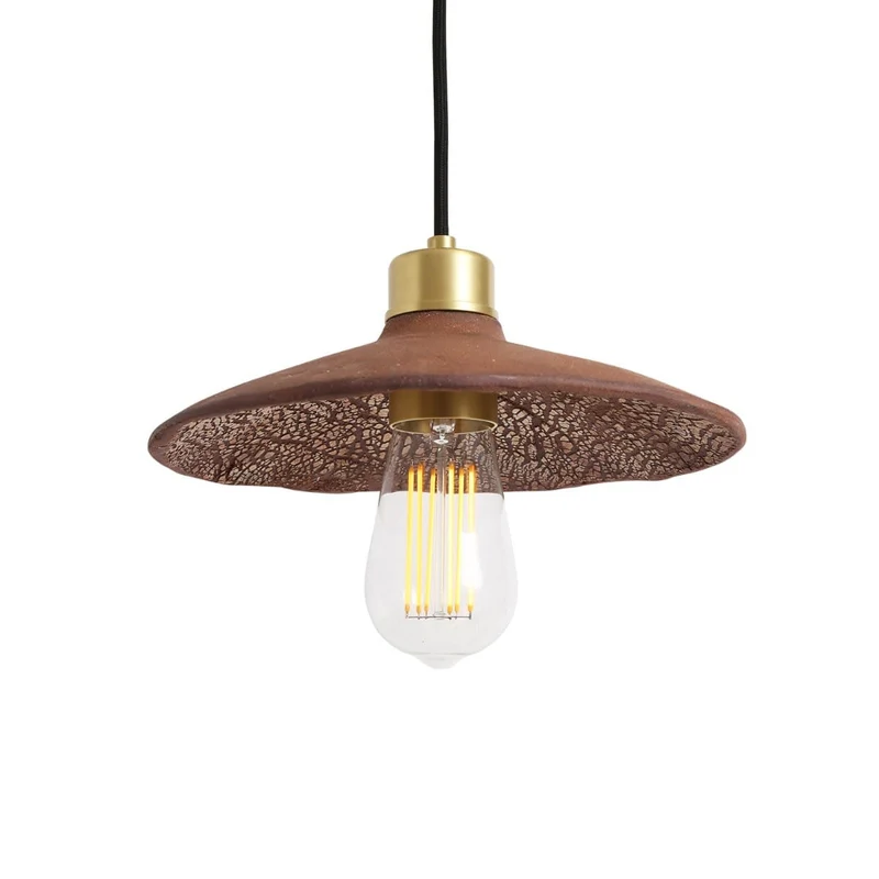Mullan Pyrus Organic Ceramic Pendant Light 28cm Red Iron