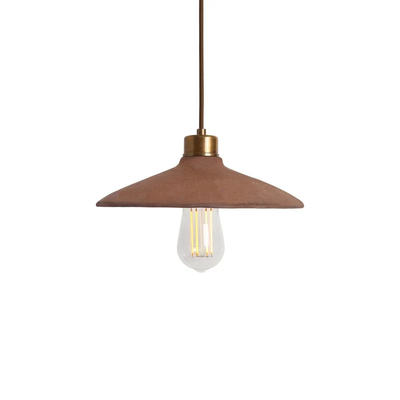 Mullan Pyrus Organic Ceramic Pendant Light 28cm Red Iron