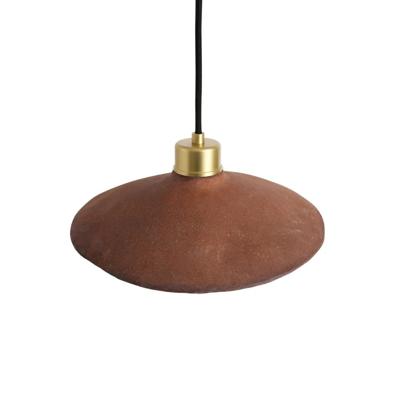 Mullan Pyrus Organic Ceramic Pendant Light 28cm Red Iron