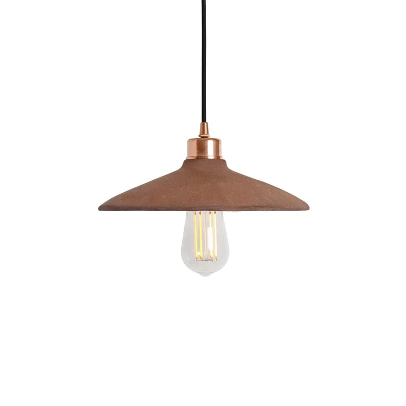 Mullan Pyrus Organic Ceramic Pendant Light 28cm Red Iron