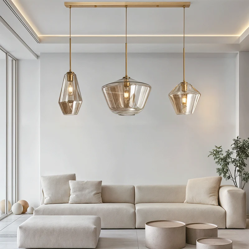 Monica Designer Glass Pendant Light From Euroselle