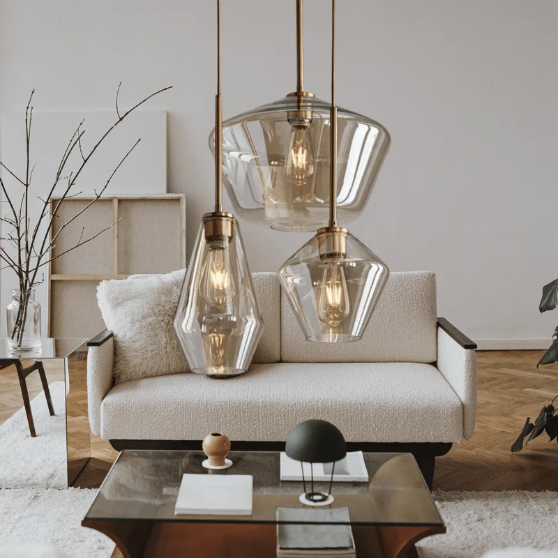 Monica Designer Glass Pendant Light From Euroselle