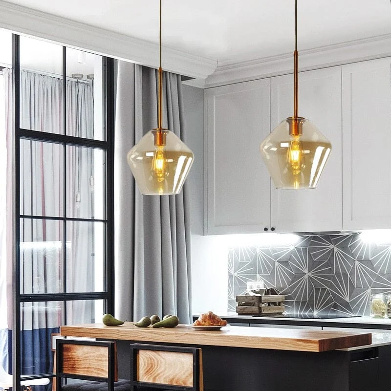Monica Designer Glass Pendant Light From Euroselle
