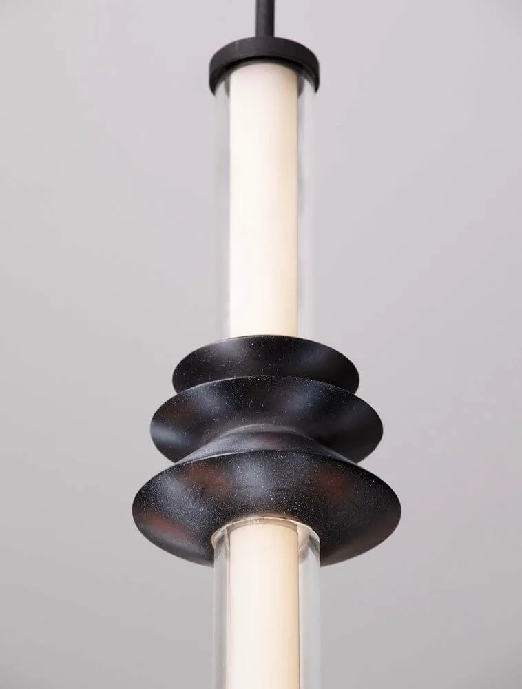 Stalactite Pendelleuchte Vertikal Ø 4,5cm 3000K Schwarz