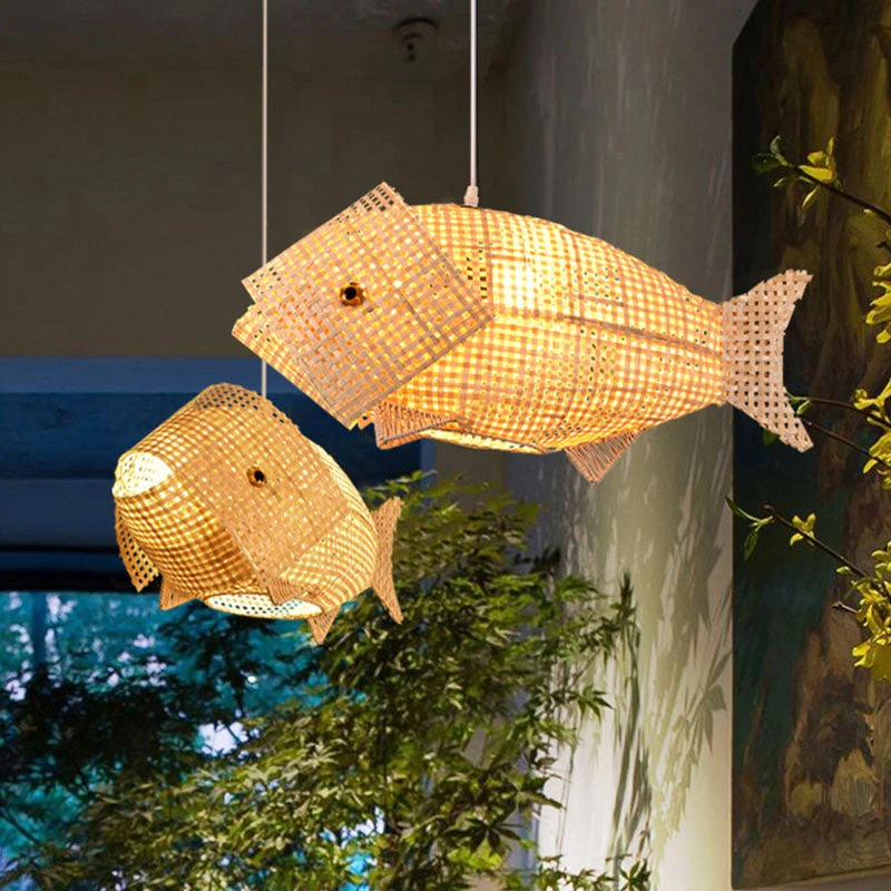 KaoriBeam Asian-Style Wood Pendant Lamp By Euroselle