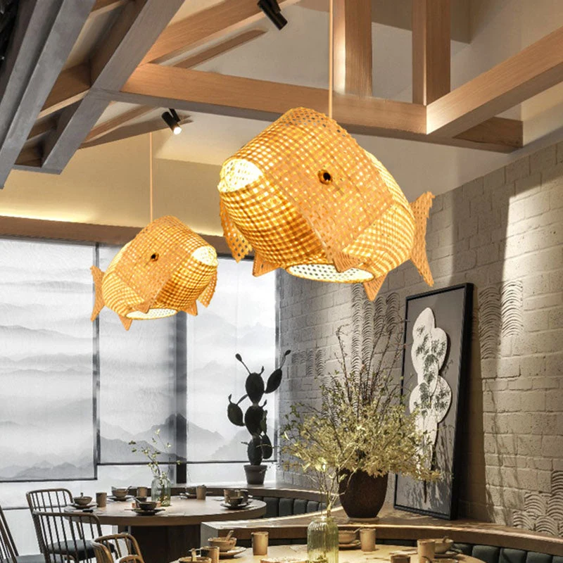 KaoriBeam Asian-Style Wood Pendant Lamp By Euroselle
