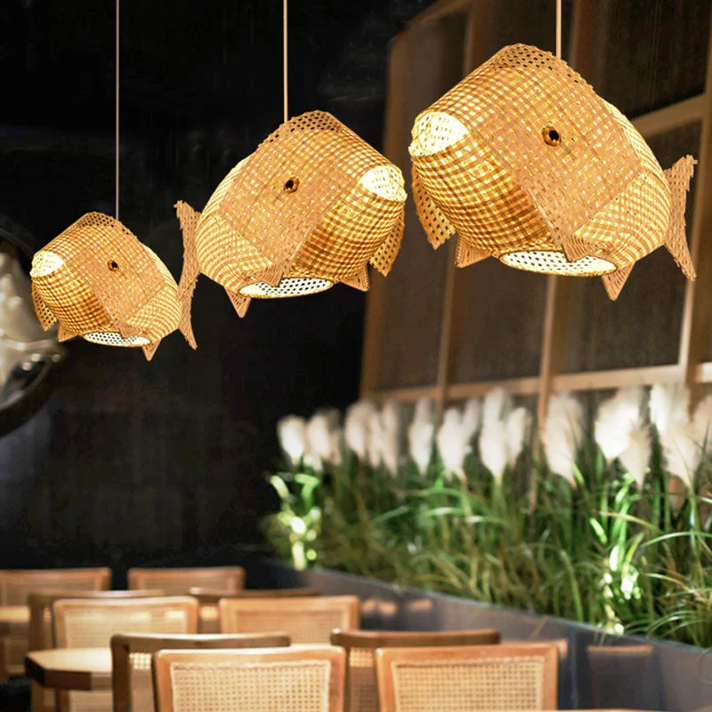 KaoriBeam Asian-Style Wood Pendant Lamp By Euroselle