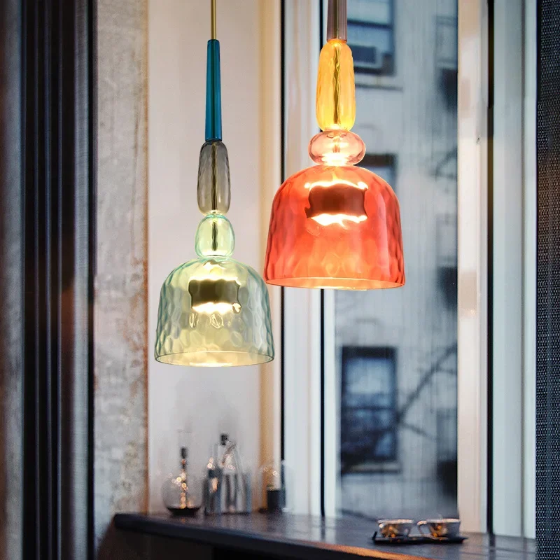 Euroselle UrbanSimplicity Pendant Lights With Colored Glass