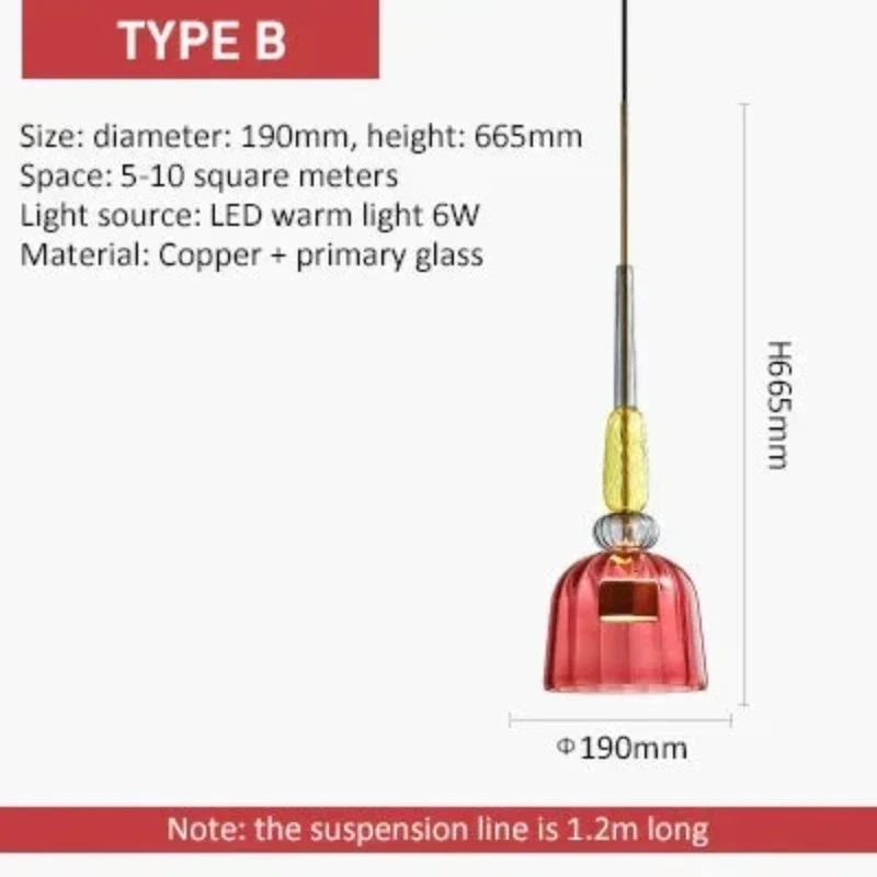 Euroselle UrbanSimplicity Pendant Lights With Colored Glass