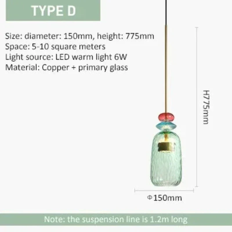 Euroselle UrbanSimplicity Pendant Lights With Colored Glass