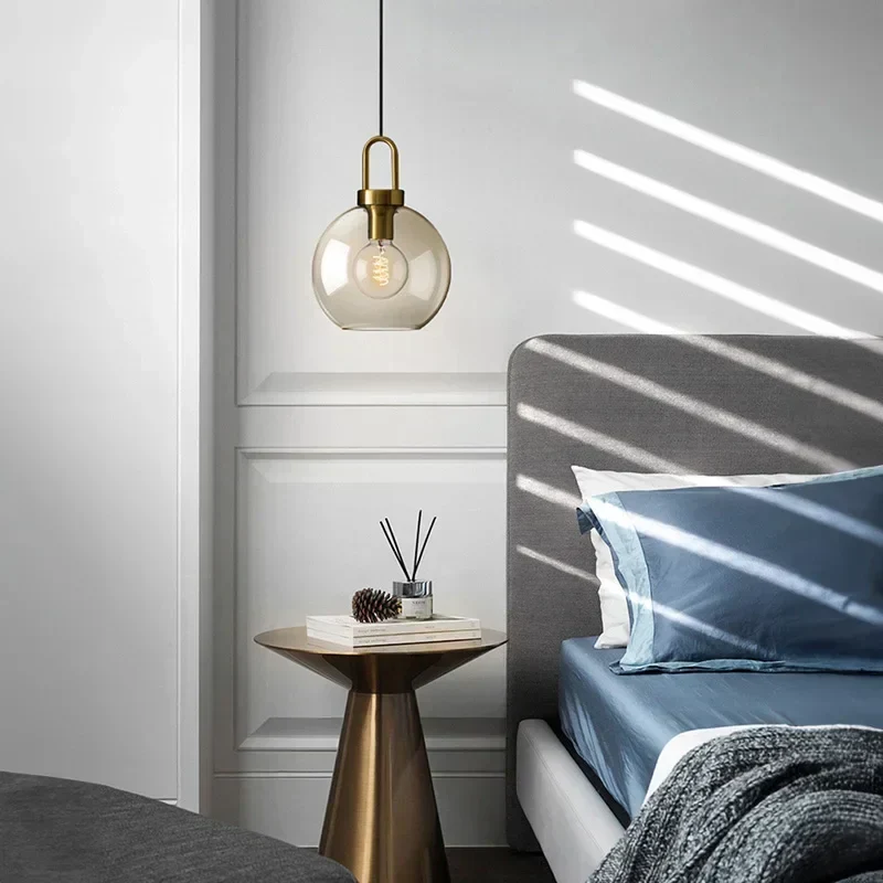Euroselle Modern Smoke Glass Pendant Light Fixture