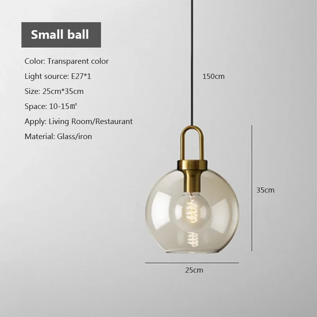 Euroselle Modern Smoke Glass Pendant Light Fixture