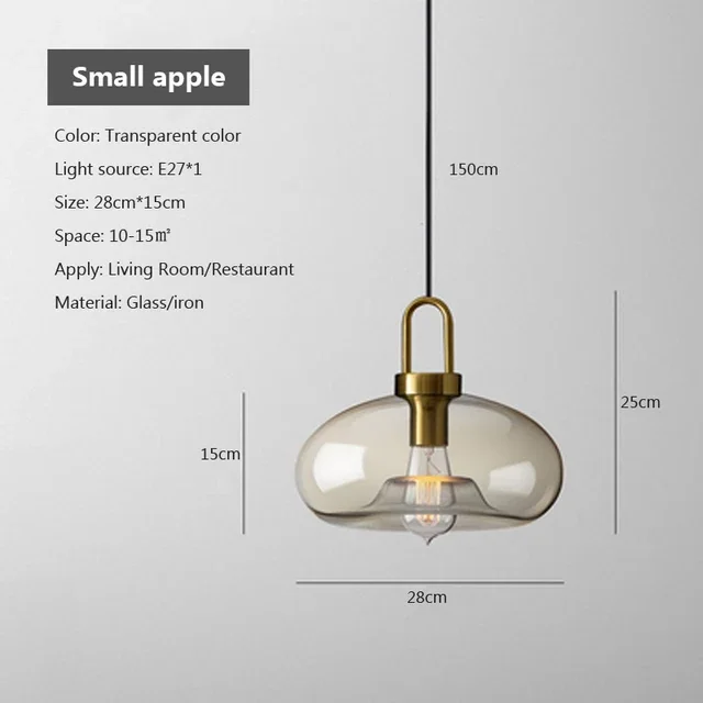 Euroselle Modern Smoke Glass Pendant Light Fixture