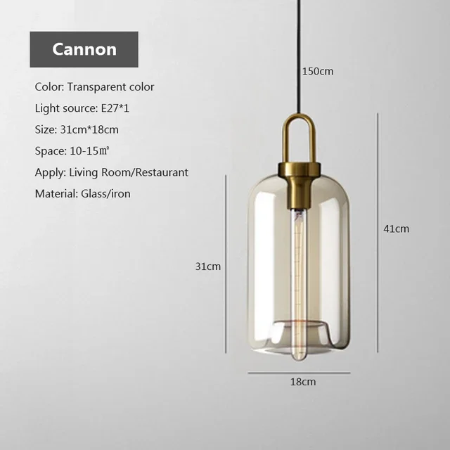 Euroselle Modern Smoke Glass Pendant Light Fixture