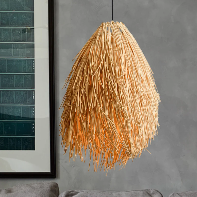 KiriWeave Asian Style Rattan Pendant Lamp Euroselle