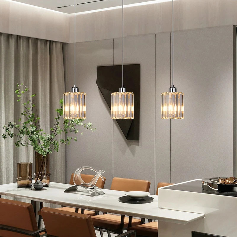 Euroselle Modern Crystal Glass Pendant Light Fixture