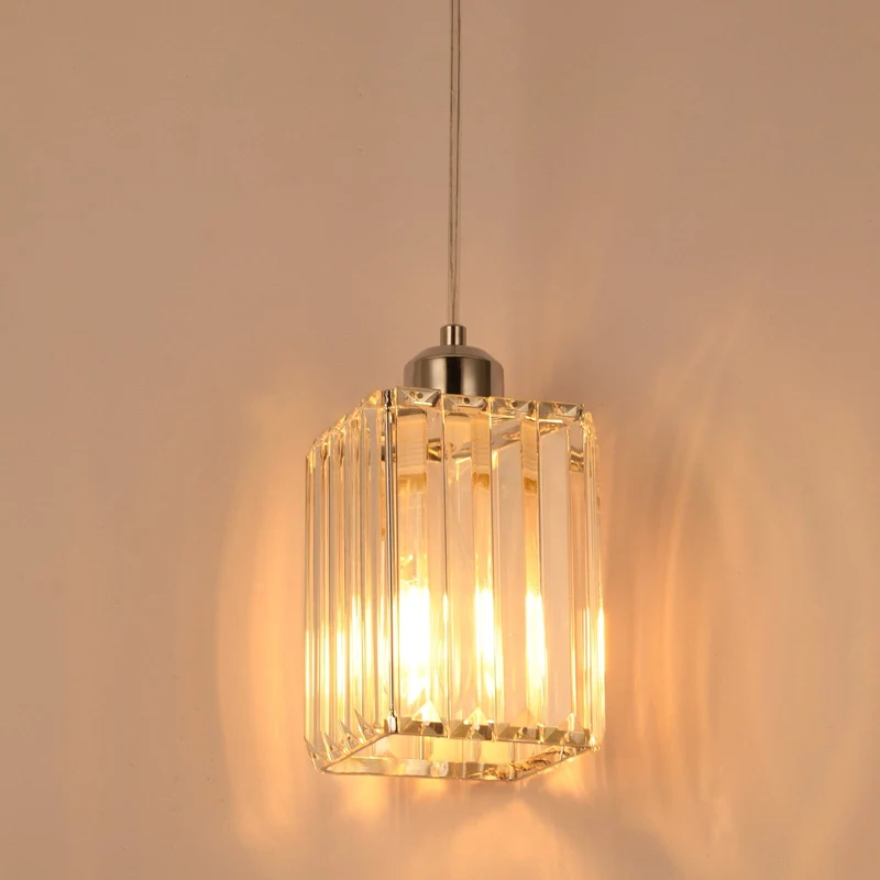 Euroselle Modern Crystal Glass Pendant Light Fixture