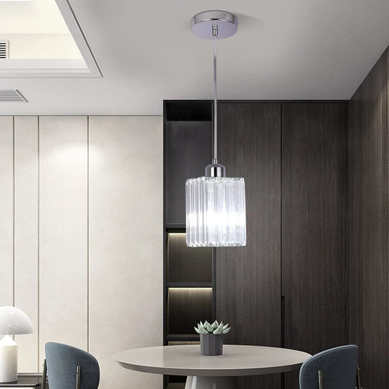Euroselle Modern Crystal Glass Pendant Light Fixture