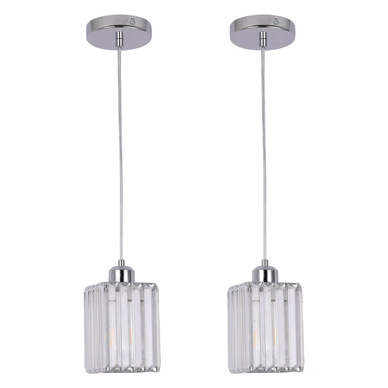Euroselle Modern Crystal Glass Pendant Light Fixture