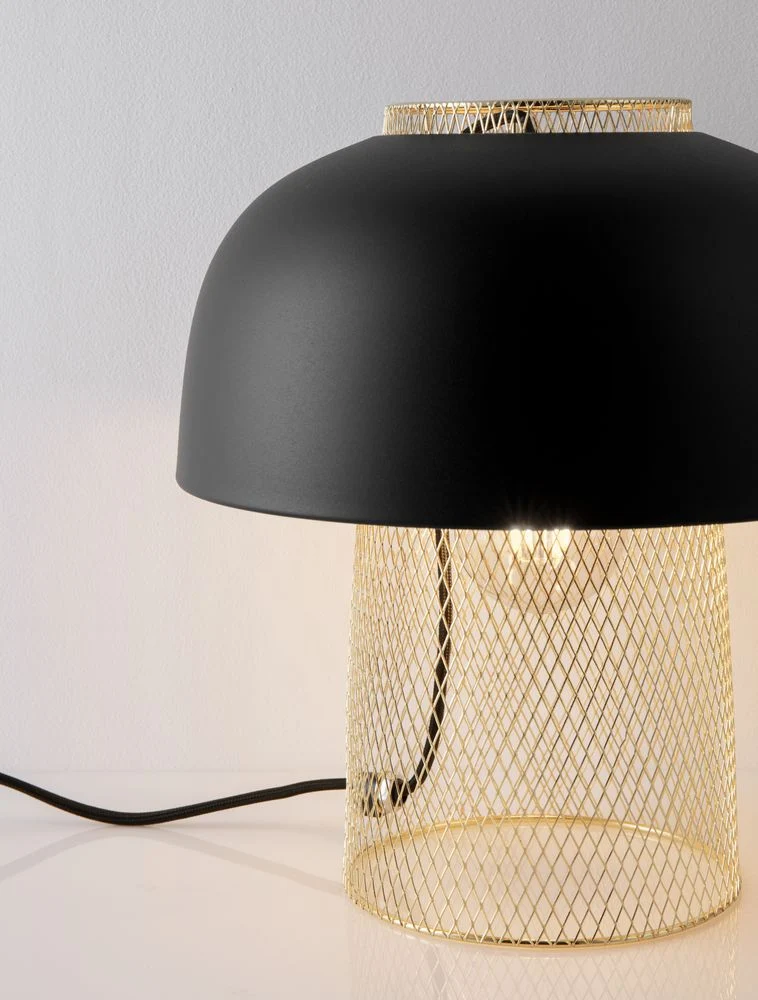 Sqube Tischleuchte Schwarz, Gold