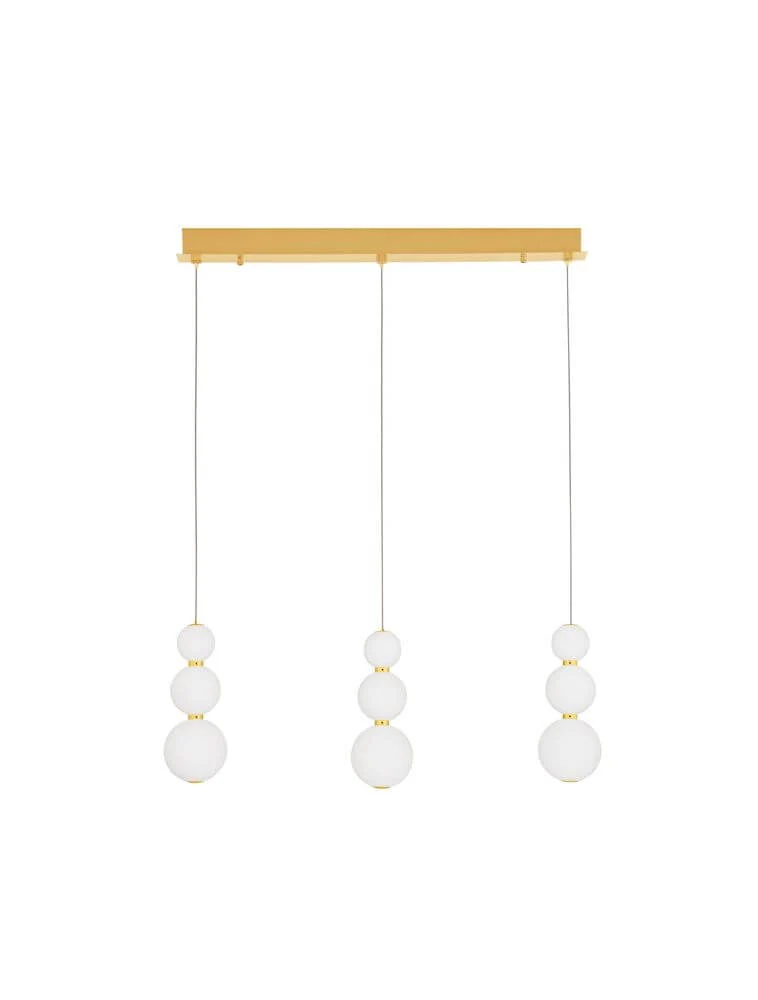 Perla LED Pendelleuchte Balken 70cm 9-flammig 3000K Gold