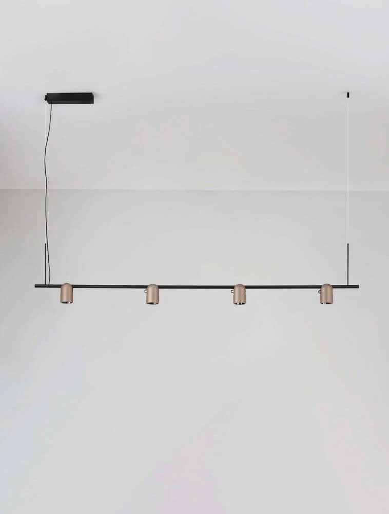 Sirmos LED Pendelleuchte 4-flammig 3000K Schwarz, Braun