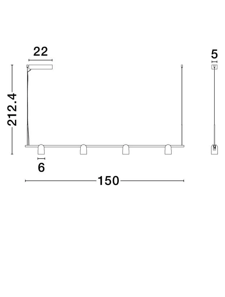 Sirmos LED Pendelleuchte 4-flammig 3000K Schwarz, Braun
