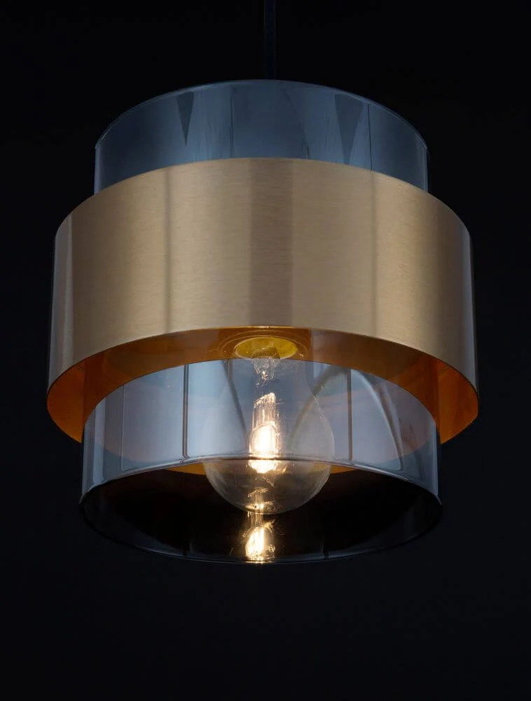 Sianna Pendelleuchte Ø 18cm Gold, Rauch, Schwarz