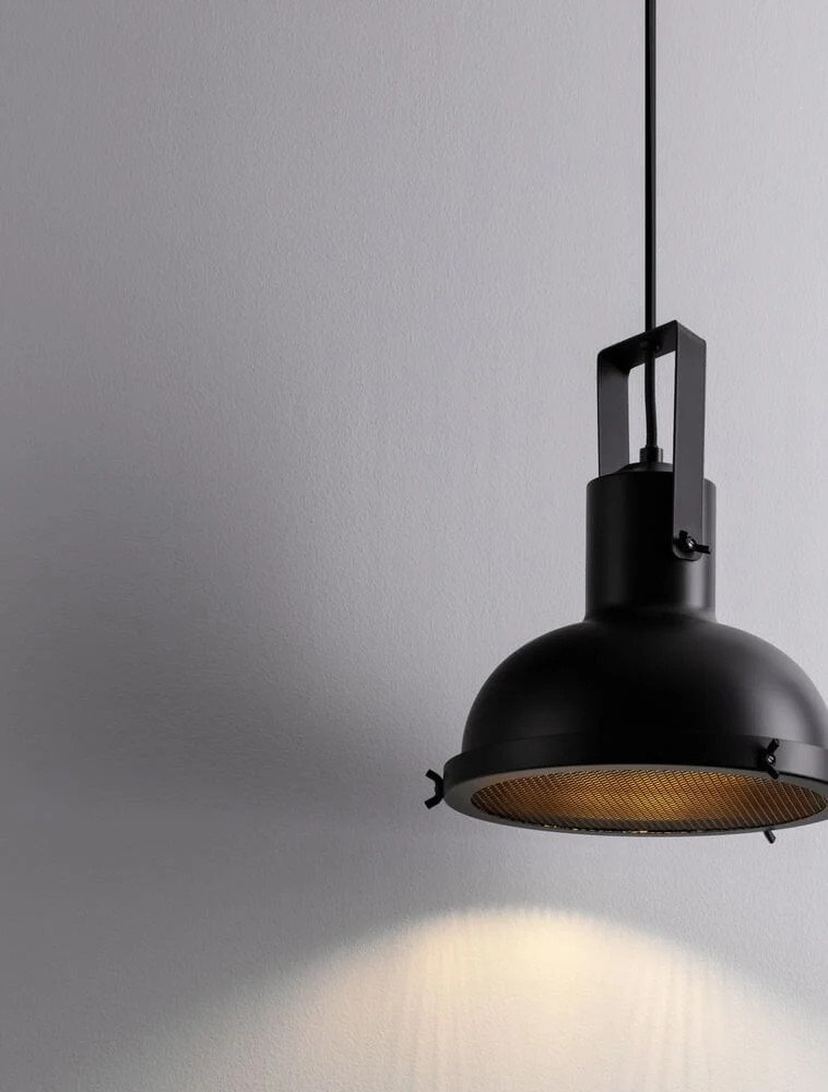 Ruvi Pendelleuchte E27 Ø 22cm Schwarz