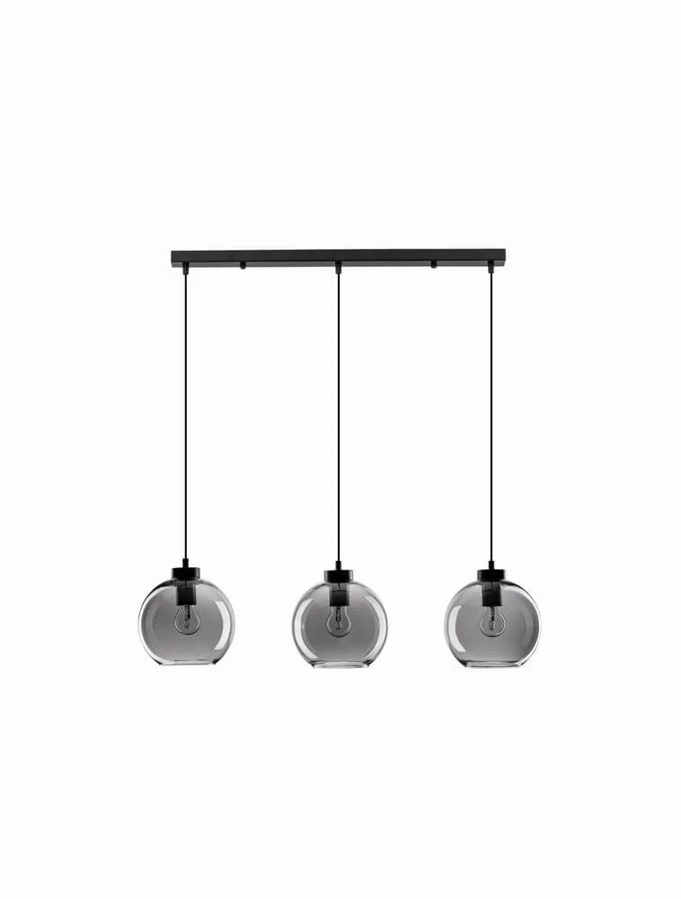 Palmer Pendelleuchte Balken 70cm 3-flammig Schwarz, Rauch