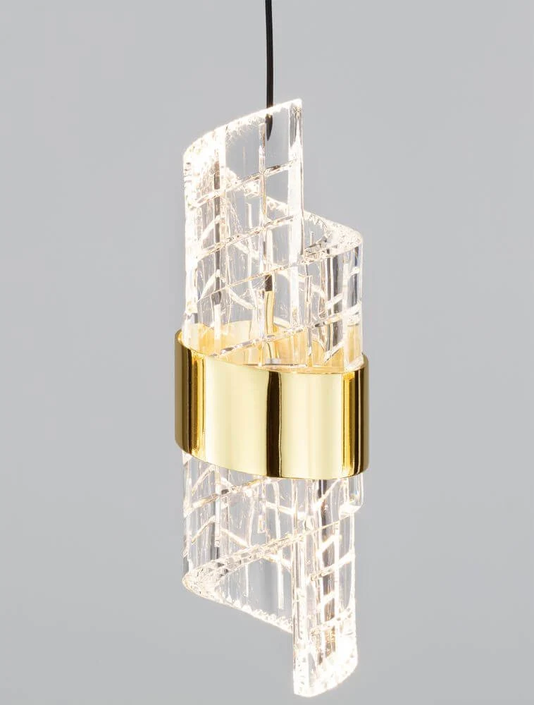 Seneca LED Pendelleuchte Balken 82cm 5-flammig 3000K Schwarz, Gold