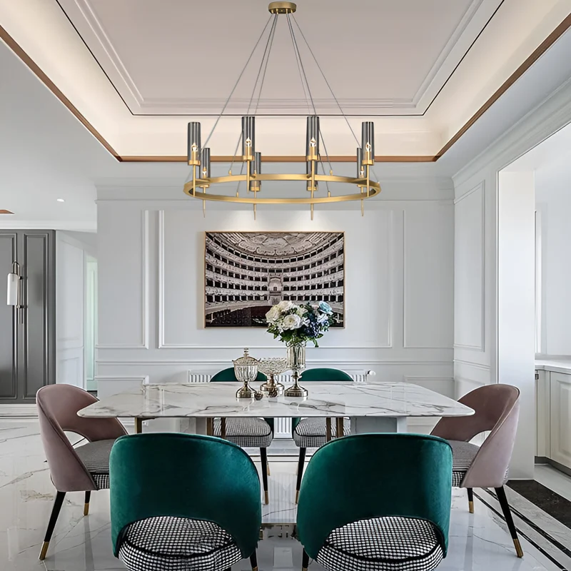 Orla Circle Bronze Pendant Light With Adjustable 50cm Cord By Euroselle