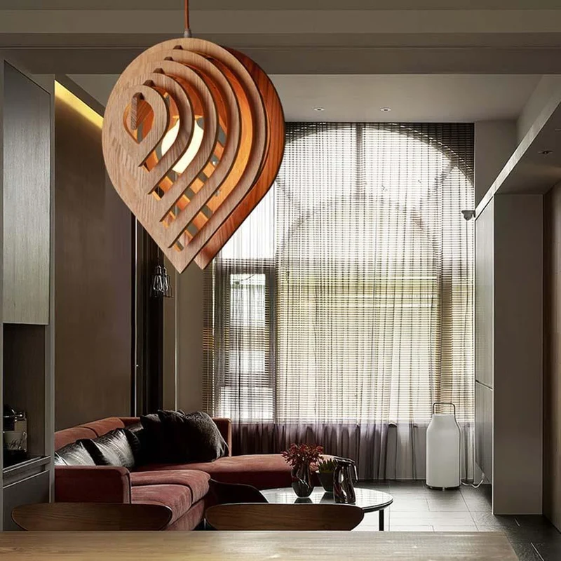 Nordic Solid Wood Ceiling Pendant Light By Euroselle