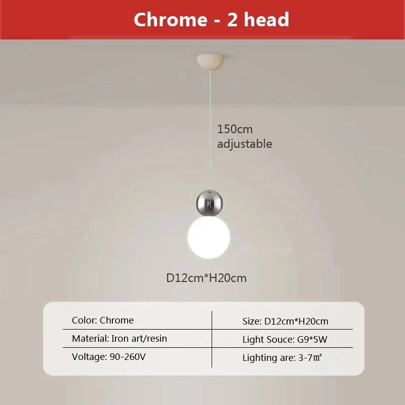 Elegant Calming OrbGlo Sphere Pendant Light By Euroselle