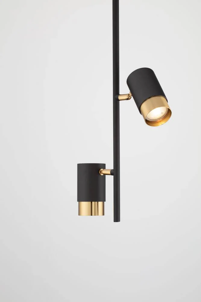 Pongo Pendelleuchte Deckeneinbau 2-flammig Ø 5,9cm Schwarz, Gold