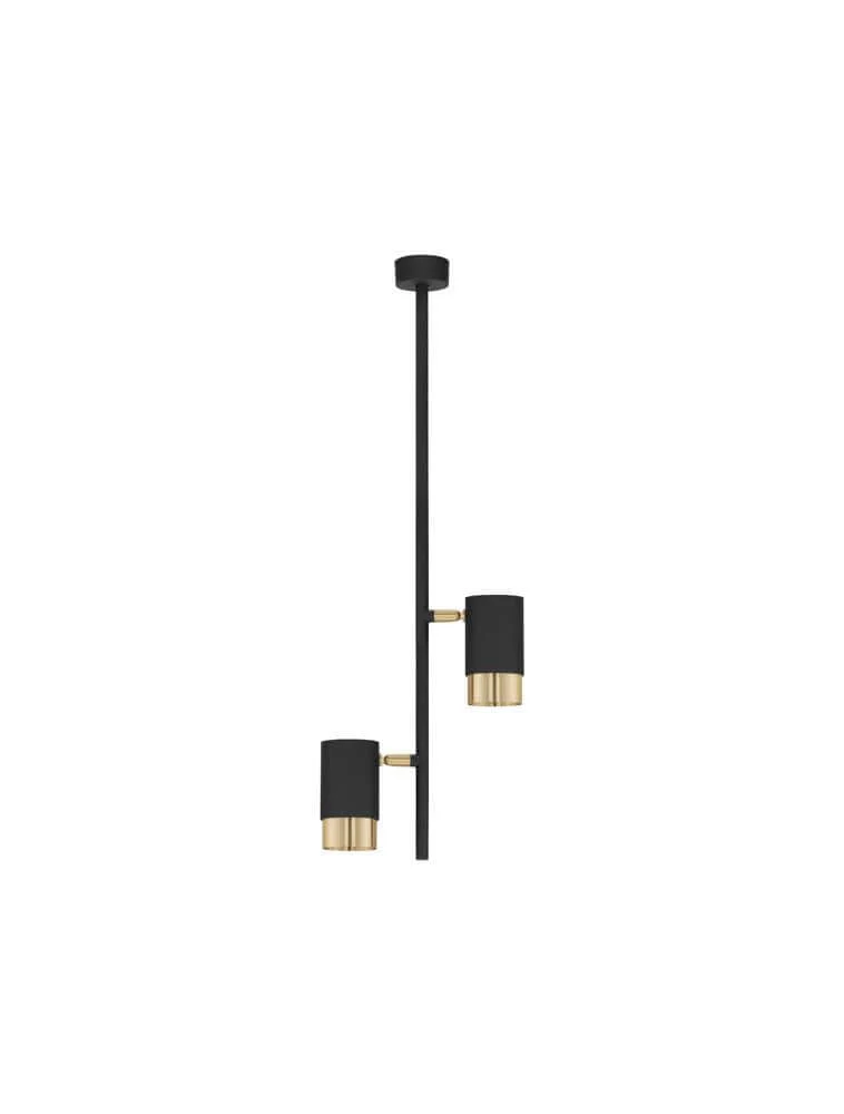 Pongo Pendelleuchte Deckenaufbau 2-flammig Ø 5,9cm Schwarz, Gold