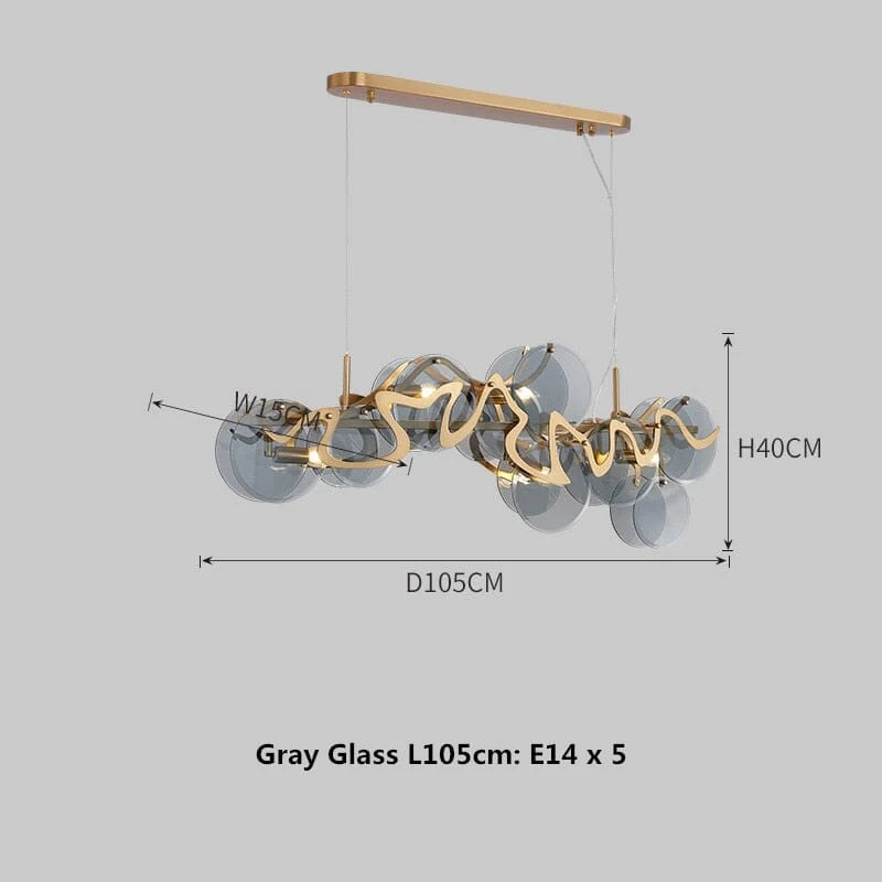 Remi Pendant By Euroselle With Cloud Like Design And Gold Glass Stone Lampshade