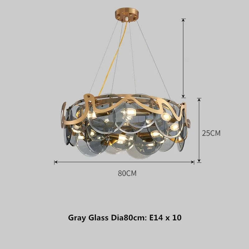 Remi Pendant By Euroselle With Cloud Like Design And Gold Glass Stone Lampshade