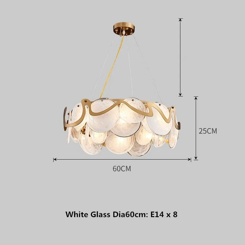 Remi Pendant By Euroselle With Cloud Like Design And Gold Glass Stone Lampshade