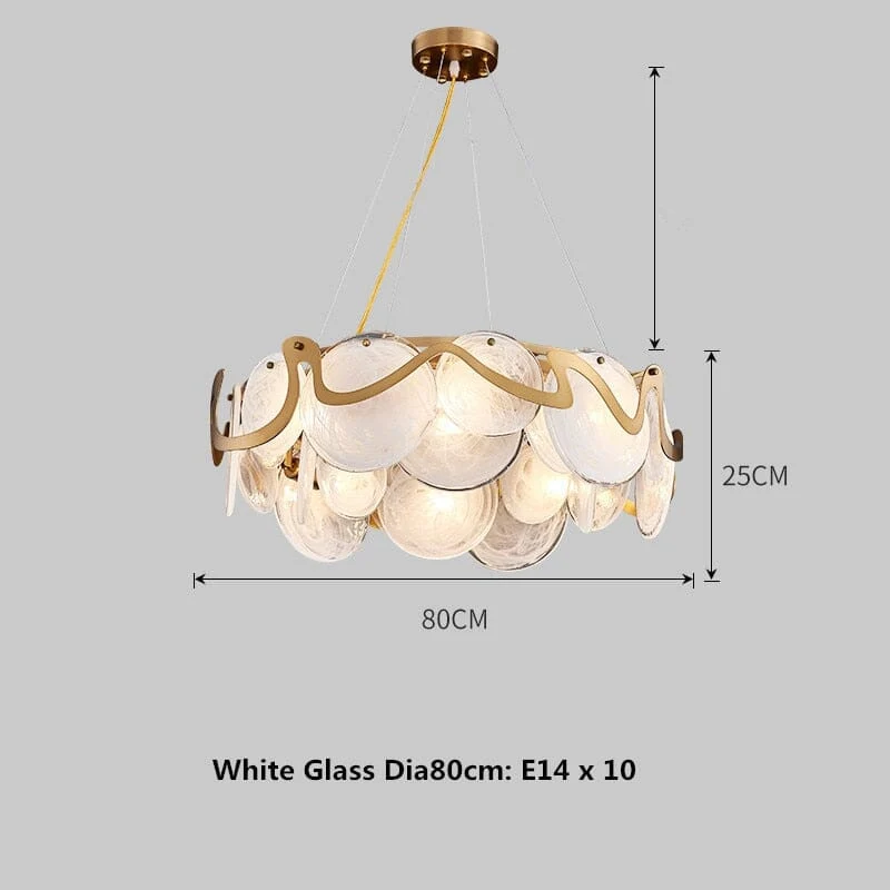 Remi Pendant By Euroselle With Cloud Like Design And Gold Glass Stone Lampshade
