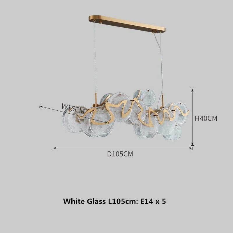 Remi Pendant By Euroselle With Cloud Like Design And Gold Glass Stone Lampshade