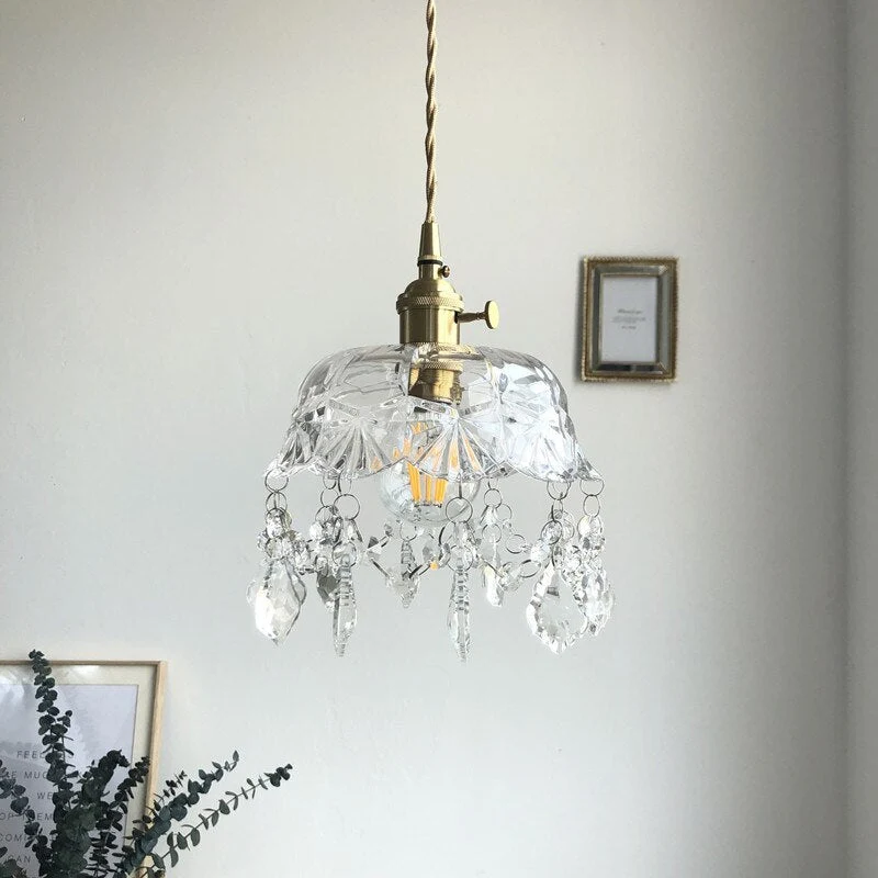 Raysis Transparent Glass Crystal Pendant Lamp Euroselle