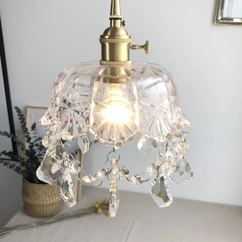 Raysis Transparent Glass Crystal Pendant Lamp Euroselle
