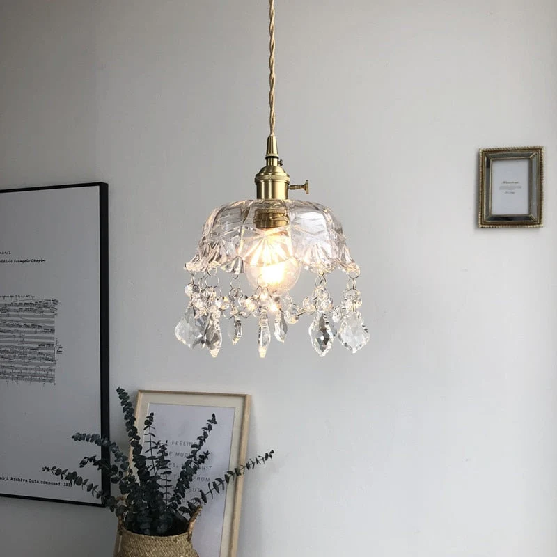 Raysis Transparent Glass Crystal Pendant Lamp Euroselle