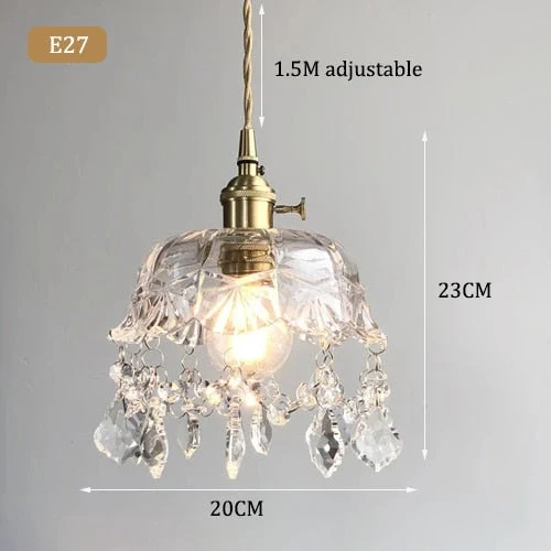 Raysis Transparent Glass Crystal Pendant Lamp Euroselle