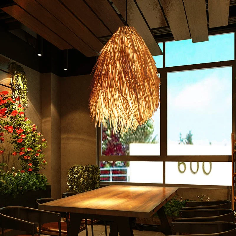 RattanBeam Asian Rattan Pendant Lamp From Euroselle