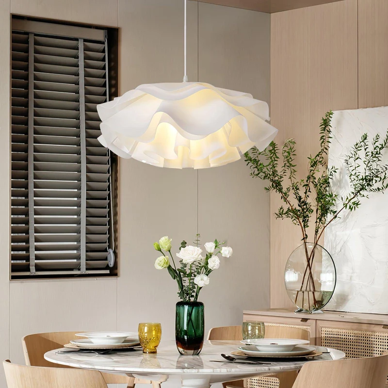 Euroselle Flower Shaped White Pendant Lamp With Soft Diffused Light