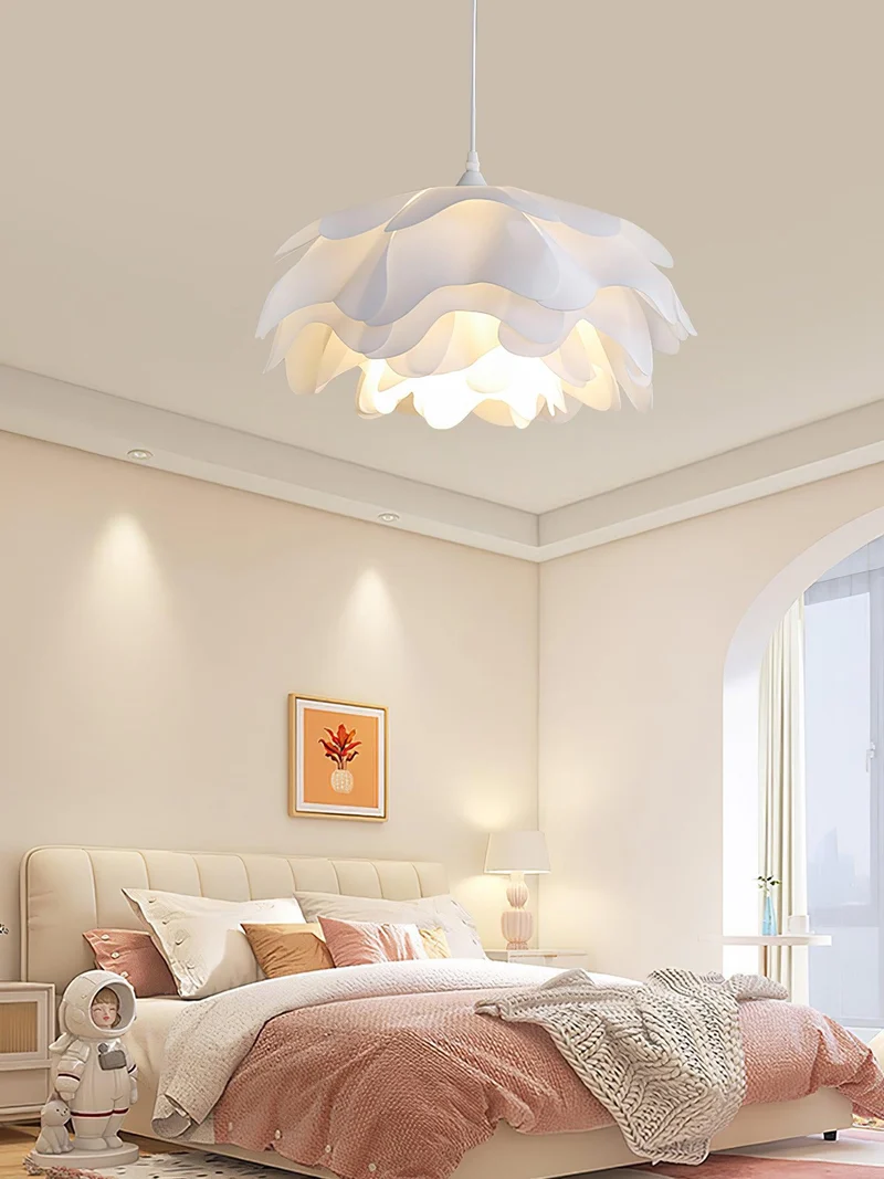 Euroselle Flower Shaped White Pendant Lamp With Soft Diffused Light