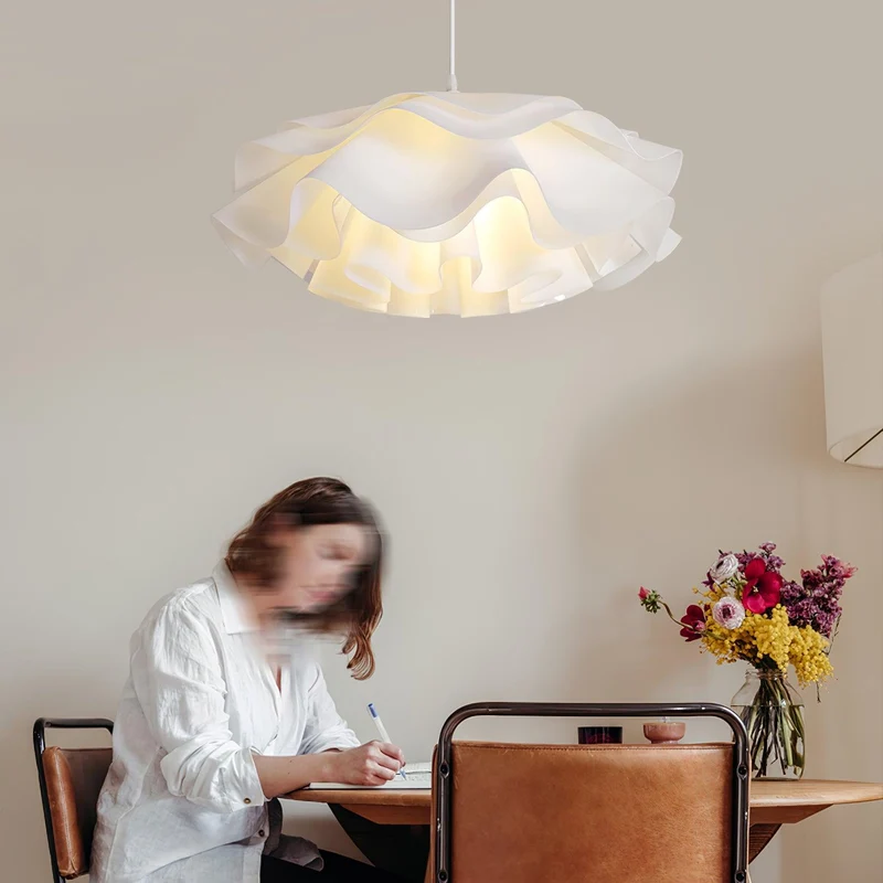 Euroselle Flower Shaped White Pendant Lamp With Soft Diffused Light