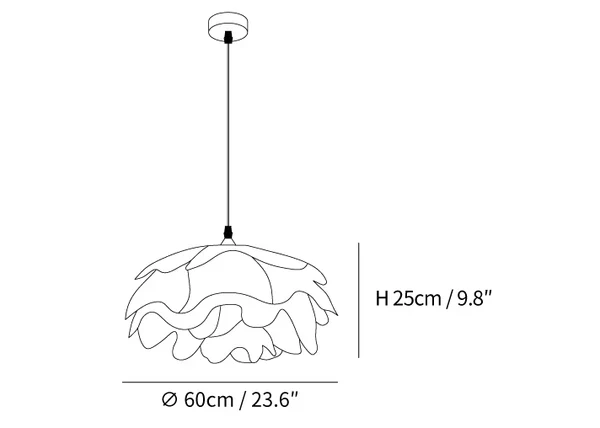 Euroselle Flower Shaped White Pendant Lamp With Soft Diffused Light